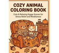 Cozy Animal Coloring Book for Adults and kids, Cute & Relaxing Hygge Scenes for Stress Relief and Mindfulness