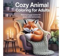 Cozy Animal Coloring Book for Adults: Relaxing Hygge Scenes for Stress Relief and Anxiety Simple & Bold Designs for Mindful Coloring