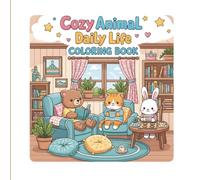 Cozy Animal Daily Life Coloring Book: Cute & Relaxing Animal Scenes for Stress Relief | Adorable Cozy Animals Baking, Reading, Gardening | Easy ... Featuring Relaxing Daily Life Activities