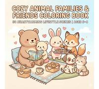 Cozy Animal Families and Friends Coloring Book for Kids: 50 Heartwarming Lifestyle Scenes with Cute Animal Families, Friendship Moments, and Everyday Adventures | Ages 3-8