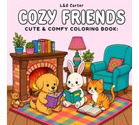 Cozy Animal Friends: A Cozy Coloring Book for Teens and Adults - 50 Single-Sided Pages with a Dog, a Cat, and a Bunny (Cozy Days Coloring Collection)