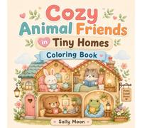 Cozy Animal Friends in Tiny Homes Coloring Book: Bold and Easy Coloring Pages with Cute Animals, Cozy Rooms, Flowers, Patterns, and Relaxing Designs for Kids, Teens, and Adults