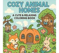 Cozy Animal Homes: Cute & Relaxing Coloring Book: for Kid and Adult (Sweet Animals Collection)