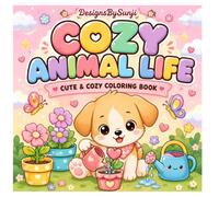 Cozy Animal Life: Cute Animal Coloring Book for Adults, Teens and Kids Featuring Adorable Characters in Simple Cozy Scenes - 50 Relaxing Designs for Stress Relief and Mindfulness