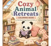 Cozy Animal Retreats Coloring Book: Cute Kawaii Hygge Spaces to Color | 30 Relaxing Adorable Scenes Featuring Cute Kawaii Dogs, Cats, Bunnies, Bears, and Pandas (30 Page Studio)