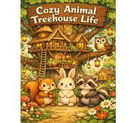 Cozy Animal Treehouse Life: 40 Cute Woodland Coloring Pages