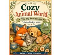 Cozy Animal World - The Big Bold & Easy Coloring Book for Adults: 60 Adorable Animals with Thick Outlines to Relax, Color and Unwind