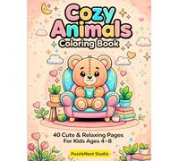 COZY ANIMALS: 40 CUTE & RELAXING PAGE FOR KIDS AGES 4-8 (PuzzleNext Studio Collection)