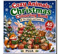 Cozy Animals: Christmas Colouring Book for Adults and Teens: Bold and Easy Cute Animal Designs Featuring Festive Christmas Scenes with Bears, Cats, ... Gift | Single (Bold & Easy Cozy Animals)