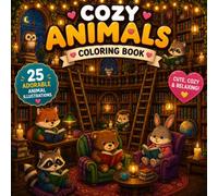 Cozy Animals Coloring Book: Cute and Relaxing Animal Designs with Cozy Forest, Cottage and Reading Scenes for Adults and Teens