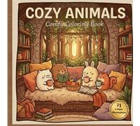 cozy animals comfy coloring book: Coloring Book for Adults and Teens Featuring Super Cute Animal Characters with Easy and Simple Designs for Relaxation