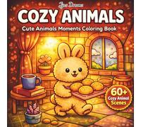 Cozy Animals Moments Coloring Book: Simple and Big for Adults & Teens: 60+ Bold and Easy Cozy Animal Hygge Comfort Scenes for Stress Relief, Peaceful ... Slow Living Comfort Scenes for Stress Relief