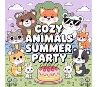 Cozy Animals Summer Party Coloring Book: Featuring 40+ Bold and Easy Summer Scenes for Kids Ages 6-10