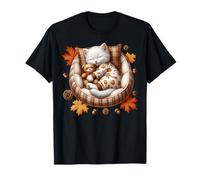 Cozy Autumn Cat For Kitten Mom Who Loves Pumpkins Fall Vibes Camiseta