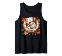 Cozy Autumn Cat For Kitten Mom Who Loves Pumpkins Fall Vibes Camiseta sin Mangas