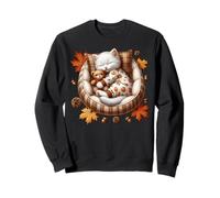 Cozy Autumn Cat For Kitten Mom Who Loves Pumpkins Fall Vibes Sudadera