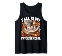 Cozy Autumn Cat In Kitten Bed Fall Is My Favorite Color Camiseta sin Mangas