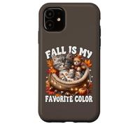 Cozy Autumn Cat In Kitten Bed Fall Is My Favorite Color Carcasa para iPhone 11