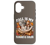 Cozy Autumn Cat In Kitten Bed Fall Is My Favorite Color Carcasa para iPhone 16