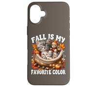 Cozy Autumn Cat In Kitten Bed Fall Is My Favorite Color Carcasa para iPhone 16 Plus