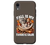 Cozy Autumn Cat In Kitten Bed Fall Is My Favorite Color Carcasa para iPhone XR