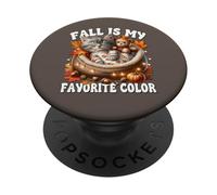 Cozy Autumn Cat In Kitten Bed Fall Is My Favorite Color PopSockets PopGrip Adhesivo