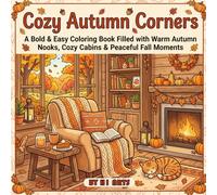 Cozy Autumn Corner: A Relaxing Coloring Book Filled with Warm Cabins, Rainy Windows, Pumpkin Decor & Peaceful Hygge Spaces