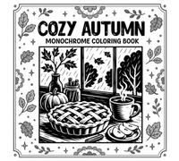 Cozy Autumn Monochrome Coloring Book: 40 One-Color Illustrations to Complete & Reveall Featuring Relaxing Fall Illustrations for Adults and Teens for Stress Relief and Mindfulness