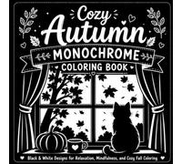 Cozy Autumn Monochrome Coloring Book: Black and White Designs for Relaxation, Mindfulness, and Cozy Fall Coloring
