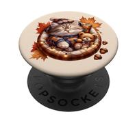 Cozy Autumn Stuff Cat Graphic For Kitten Mom and Cat Lady PopSockets PopGrip Adhesivo
