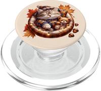 Cozy Autumn Stuff Cat Graphic For Kitten Mom and Cat Lady PopSockets PopGrip para MagSafe
