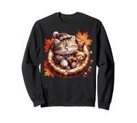 Cozy Autumn Stuff Cat Graphic For Kitten Mom and Cat Lady Sudadera