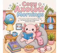 Cozy Axolotl Mornings: A Cute and Cozy Axolotl Coloring Book for All Ages with Relaxing Underwater Cottage Scenes, and Kawaii Sea Friends