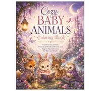 Cozy Baby Animals Coloring Book: Cute Fantasy Animals, Whimsical Woodland Friends, and Magical Fairytale Scenes for Teens and Adults