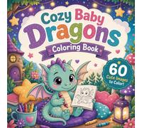 Cozy Baby Dragons Coloring Book: 60 Cute and Easy Dragon Designs for Kids Relaxing Fantasy Coloring Pages with Adorable Baby Dragons, Stars, Clouds, and Cozy Scenes