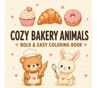 Cozy Bakery Animals Coloring Book: Bold & Easy Designs Featuring Adorable Animal Bakers, Sweet Treats, and Cozy Bakery Scenes for Relaxation and Creative Fun