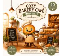 Cozy Bakery Café Moments: A Cozy Adult Coloring Book with Charming Bakeries, Fresh Bread, Warm Coffee, Sweet Treats, and Relaxing Café Scenes (Cozy Café Moments)