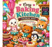 Cozy Baking Kitchen Coloring Book: Cute Animal Bakers, Cakes, Cookies, Bread and Sweet Treats for Relaxation