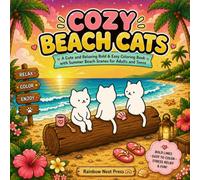 Cozy Beach Cats: A Cute and Relaxing Bold & Easy Coloring Book with Summer Beach Scenes for Adults and Teens