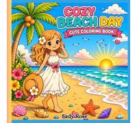 Cozy Beach Day Cute Coloring Book: Summer Vacation Coloring Book for Girls & Teens