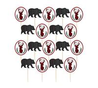 Cozy Bear & Deer Party Picks - 2.5 pulgadas (15 paquetes de 36) - Brochetas de papel y madera para cóctel o decoración de cupcakes, artículos esenciales para cualquier celebración