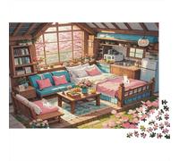 Cozy Bedroom Jigsaw Puzzles 1000 Piezass Material Reciclado Maximalism Adulto Jigsaws Developing Boy & Girl‘s Intelligence Juego Padre-Hijo Activity 52x38cm/1000pcs