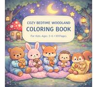 Cozy Bedtime Woodland Animals Coloring Book: Cute Sleepy Forest Friends for Ages 3-6, 101 pages