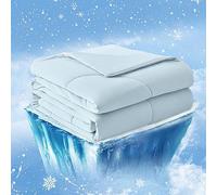 Cozy Bliss Edredón refrescante tamaño Queen, Mantas refrescantes para Personas Que Duermen con Calor y Sudores nocturnos, edredón de Verano Azul para Cama tamaño Queen, Transpirable, Suave, Ligero