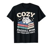 Cozy Book Lover Ragdoll Mamá Páginas Suaves Noches tranquilas Camiseta