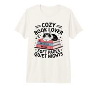 Cozy Book Lover Ragdoll Mamá Páginas Suaves Noches tranquilas Camiseta Premium
