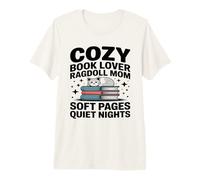 Cozy Book Lover Ragdoll Mamá Páginas Suaves Noches tranquilas Camiseta Premium