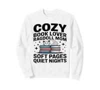 Cozy Book Lover Ragdoll Mamá Páginas Suaves Noches tranquilas Sudadera