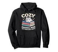 Cozy Book Lover Ragdoll Mamá Páginas Suaves Noches tranquilas Sudadera con Capucha
