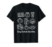 Cozy Bookish Fall Vibes Pumpkin Latte Books Lectura otoñal Camiseta